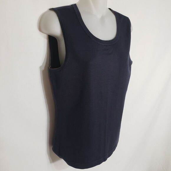 Doncaster Collection Womens Top Medium Sleeveless Silk Scoop Neck Tank Metallic - Picture 6 of 9